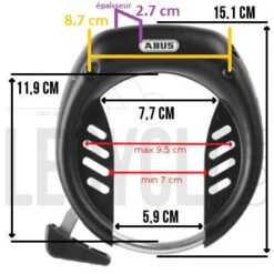 Antivol De Cadre à Clés Tectic 496 De Vélo ABUS -Vélo Équipement Magasin antivol de cadre a cles tectic 496 de velo abus full 5