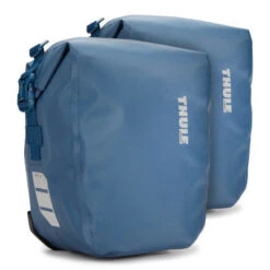 Vélo Équipement Magasin 36 Double Sacoche Bleue Sur Porte-bagages 13L Shield Pannier Thule