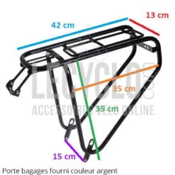 Porte Bagages Vélo Argent Charges Lourdes 35 Kilos Steco -Vélo Équipement Magasin porte bagages velo argent charges lourdes 35 kilos steco full 3